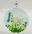 Fused Glass Suncatcher: Blue Flowers - Circle