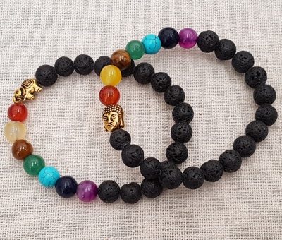 Chakra Lava Bead Bracelet