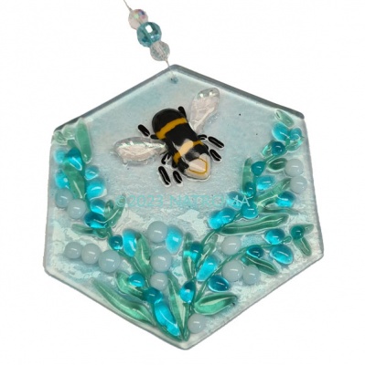 Fused Glass Bee Suncatcher